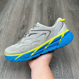 Hoka Clifton L Suede Women Size 9.5 1122571- LRDB Gray Athletic Shoes Running